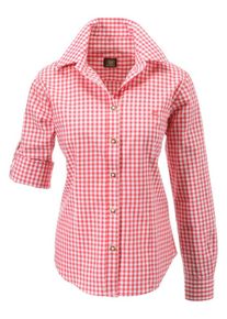 OS-Trachten, Damen Trachtenbluse, Melone / Weiß