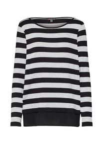 Street One, Damen Shirt, Graumeliert / Schwarz