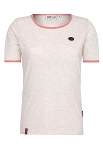 Naketano, Damen Shirt 'Zauberfl&ouml;tenspielerin', Beige / Pastellrot