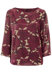 Heine, Damen Bluse, Sand / Bordeaux / Schwarz