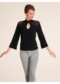 Heine, Damen Bluse, Schwarz