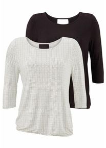 Lascana, Damen Shirts, Schwarz / Weiß
