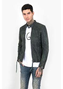 tigha, Herren Jacke 'Daniel suede', Dunkelgrün