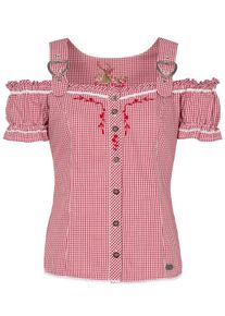 Spieth & Wensky SPIETH & WENSKY, Damen Carbluse 'Galanta', Rot / Wei&szlig;