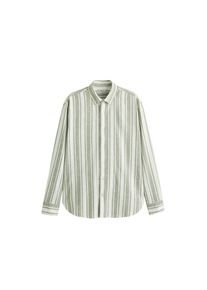 Mango Man, Herren Hemd 'Emma', Oliv / Wei&szlig;