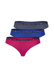 Tommy Hilfiger Underwear, Damen String '3P THONG', Blau / Grau / Pink