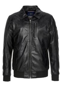 Rhode Island, Herren Lederjacke, Schwarz