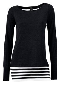 Heine, Damen 2-in-1-Pullover, Schwarz
