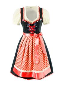 Stockerpoint, Damen Dirndl, mit Rüschen und Stickereien (3tlg.), Rot / Schwarz / Weiß