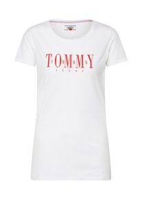 Tommy Jeans, Damen Shirt 'TJW CASUAL TOMMY TEE', Rot / Weiß