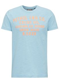 PETROL INDUSTRIES, Herren Shirt, Hellblau / Hellorange
