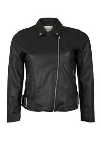 Lost Ink Plus, Damen Jacke 'PU JACKET WITH BUCKLES', Schwarz