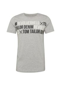 Tom Tailor Denim, Herren T-Shirt, Grau / Anthrazit / Weiß