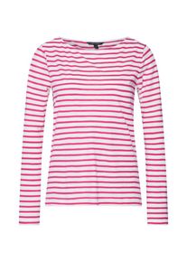 Banana Republic, Damen Shirt 'LS BOATNECK COTTON SLUB JSY', Pink / Weiß