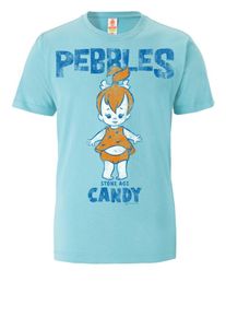 logoshirt, Herren T-Shirt 'Pebbles', Türkis / Dunkelorange