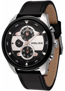 Police, Herren Multifunktionsuhr 'MARINE, PL14836JSTB.02', Schwarz / Silber
