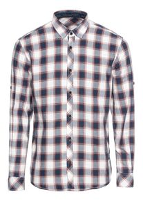Tom Tailor, Herren Hemd, Navy / Pastellrot / Weiß