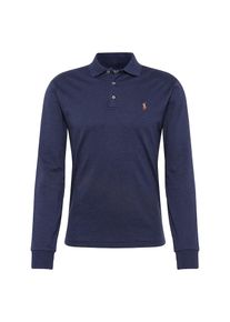 Polo Ralph Lauren, Herren Poloshirt 'LSKCSLM12-LONG SLEEVE-KNIT', Blaumeliert