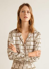 Mango, Damen Hemd 'Loli-I', Creme / Goldgelb