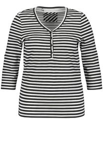 SAMOON, Damen T-Shirt, Schwarz / Weiß