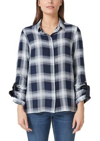 TRIANGLE, Damen Bluse, Kobaltblau / Wei&szlig;