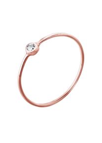 Elli, Damen Ring 'Solitär', Rosegold / Weiß