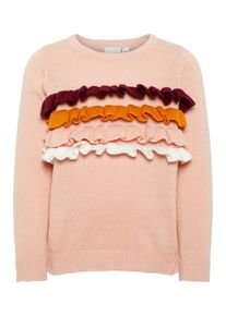 name it, M&auml;dchen Strickpullover, Beere / Orange / Altrosa / Wei&szlig;