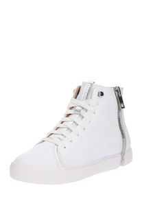 Diesel, Damen Ledersneaker mit seitlichen Rei&szlig;verschl&uuml;ssen, Wei&szlig;