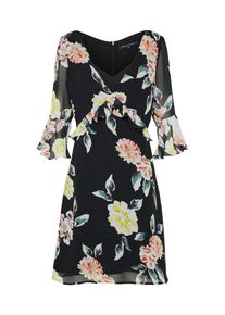French Connection, Damen Chiffonkleid 'Enoshima Drape', Mischfarben / Schwarz