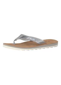 s.Oliver RED LABEL, Damen Zehentrennersandale, Braun / Silber