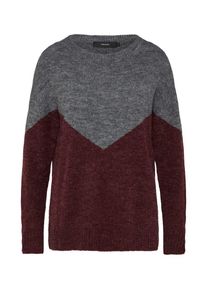 Véro Moda VERO MODA, Damen Pullover, Dunkelgrau / Weinrot