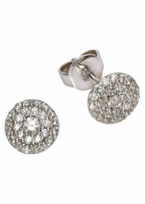 Firetti, Damen Paar Ohrstecker, Silber / Weiß