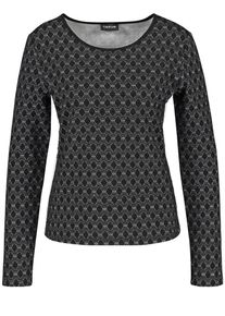 Taifun, Damen T-Shirt, Schwarz / Weiß