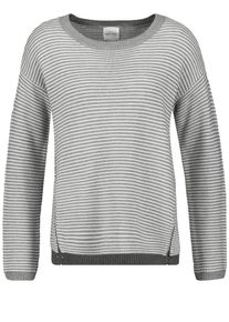 Taifun, Damen Pullover, Graumeliert / Wei&szlig;