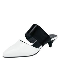 Heine, Damen Slipper 'Sabot', Schwarz / Weiß
