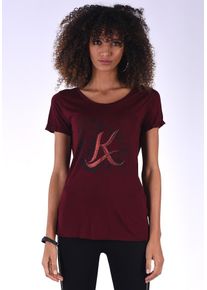 Kaporal5 Kaporal, Damen T-Shirt Gravy Raisin mit glitzerndem Frontprint, Rot