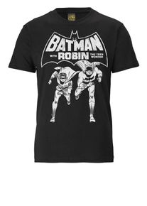 logoshirt, Herren T-Shirt 'BATMAN AND ROBIN', Schwarz / Wei&szlig;