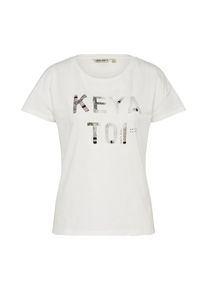 Garcia, Damen T-Shirt mit Frontprint, Wei&szlig;