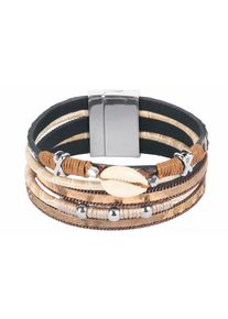 Heine, Damen Armband mit Muschelanhänger, Hellbraun / Silber