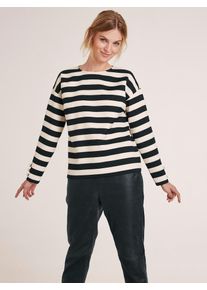 Heine, Damen Bluse, Ecru / Schwarz