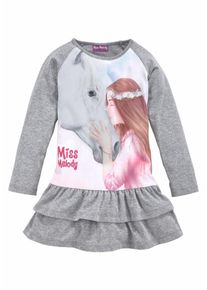 Miss Melody, Mädchen Jerseykleid, Graumeliert
