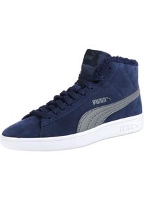 Puma, Sneakers 'High Smash v2 Mid Fur Jr', Nachtblau / Grau / Wei&szlig;