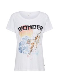 Q/S Designed By, Damen Shirt, Hellgelb / Schwarz / Offwhite