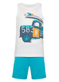 name it, M&auml;dchen Shorts 'NMFSALLI TWIATINNA', T&uuml;rkis / Wei&szlig;