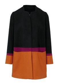 Heine, Damen Kurzmantel, Cyclam / Dunkelorange / Schwarz