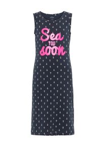 name it, M&auml;dchen Maxikleid, Nachtblau / Neonpink / Wei&szlig;