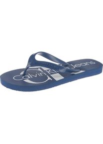 Calvin Klein Jeans, Damen Zehentrenner, Blau / Wei&szlig;