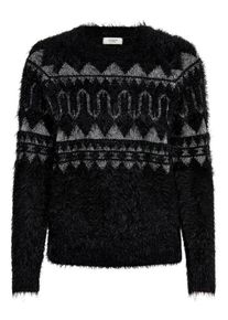 Jacqueline de Yong, Damen Pullover, Hellgrau / Schwarz