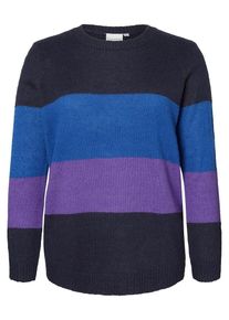 JUNAROSE, Damen Pullover, Blau / Ultramarinblau / Neonlila