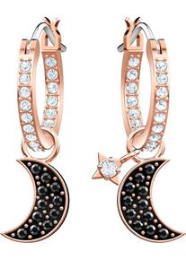 Swarovski, Damen Ohrstecker 'Duo Moon, 5440458', Bronze / Schwarz / Weiß